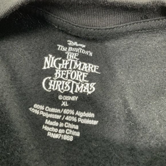Disney Tim Burton Nightmare Before Christmas Raw Hem Crop pullover sweatshirt XL - Picture 9 of 9